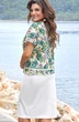 Костюм с юбкой 18243 дизайн цветы + белый Vittoria Queen