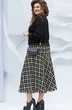 Костюм с юбкой 19323 черный + клетка Vittoria Queen
