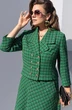 Костюм с юбкой 20363 клетка зеленый Vittoria Queen