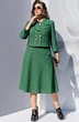Костюм с юбкой 20363 клетка зеленый Vittoria Queen