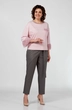 Костюм брючный 509 розовый + серый Zigzag Style
