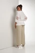 Костюм брючный 558 молочный + бежевый Zigzag Style фото 2