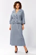 Костюм с юбкой 608 серо-голубой Zigzag Style